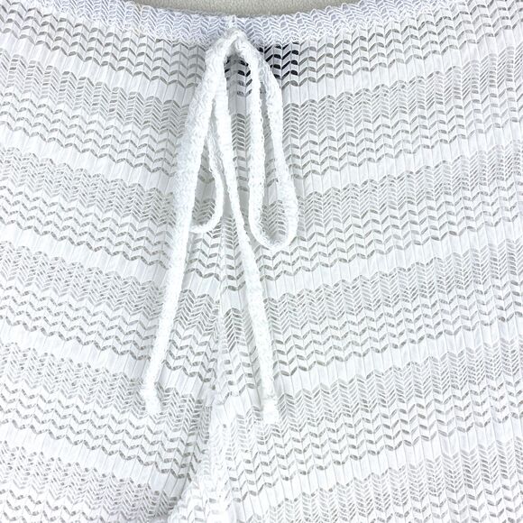 Jordan Taylor White Mesh Pants M Swimsuit Cover Up Wide Leg Resort Beachwear - Picture 4 of 14